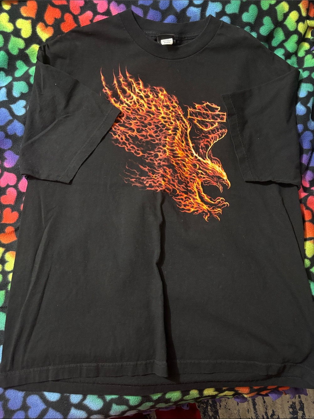 Harley-Davidson Black Tee with Fiery Eagle Graphic